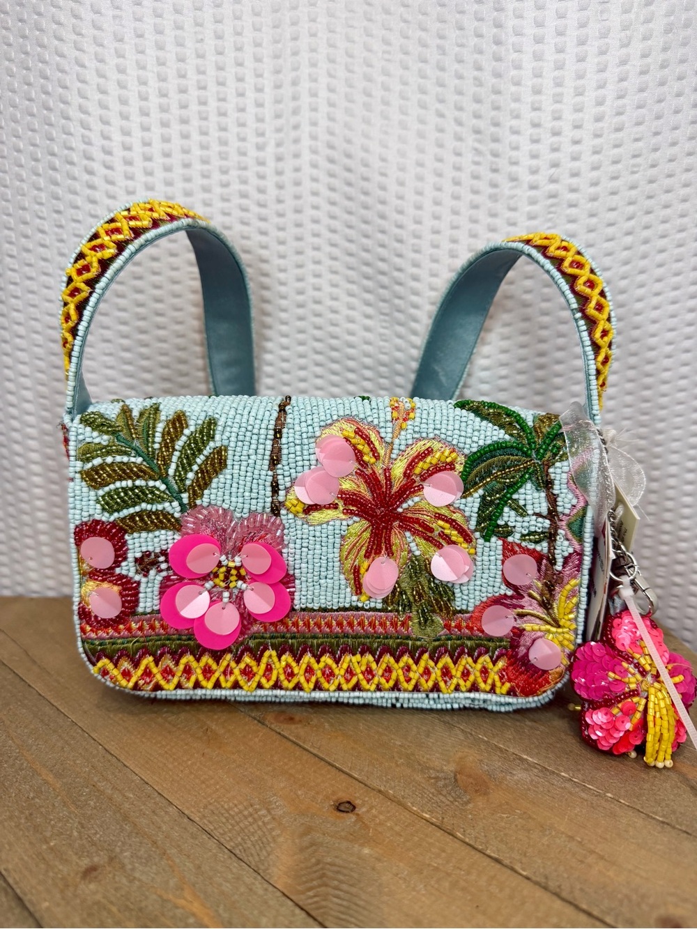 Viral Beaded Tropical Floral Bag!!
